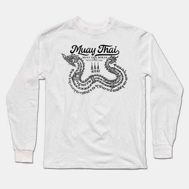 Muay Thai Tattoo Snake Long Sleeve T-Shirt by KewaleeTee